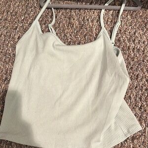 Women's Ribbed cropped Tank Top - Light Green